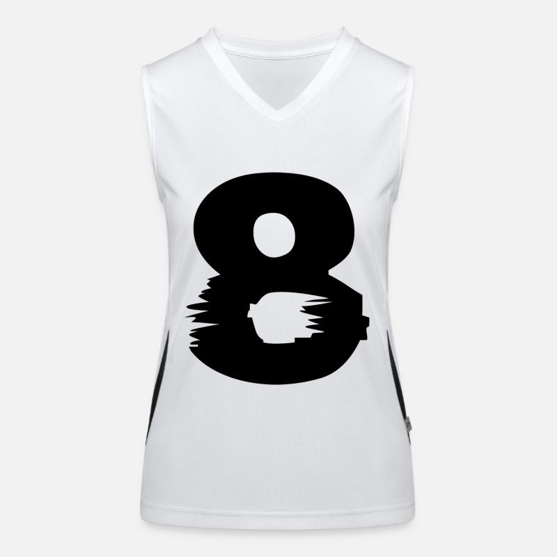 8 Numero Top sportivo da donna in contrasto cromatico