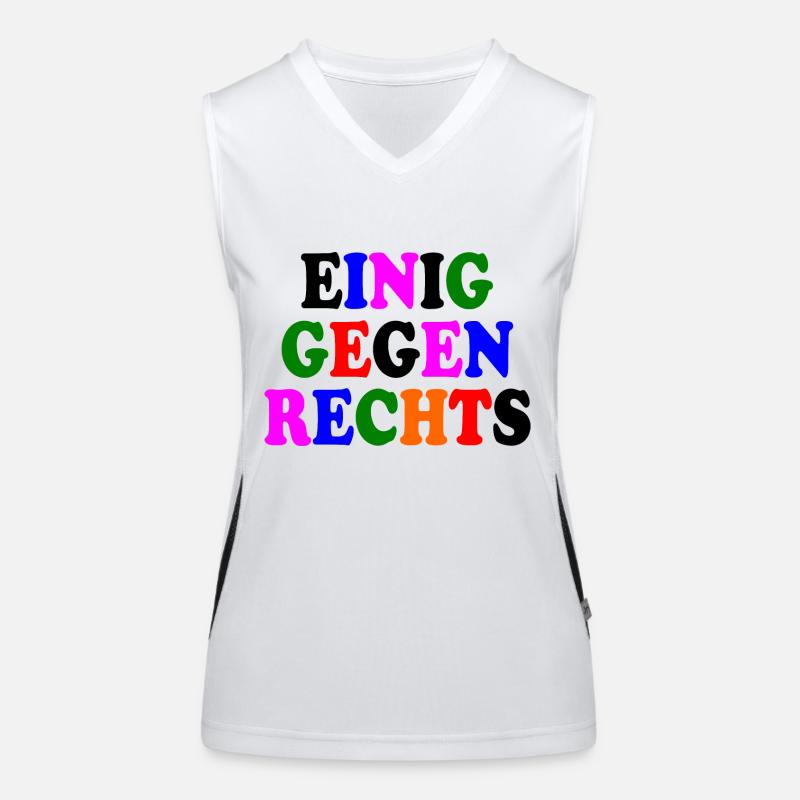 Einig gegen rechts Funktionelles Kontrast-Tank Top für Frauen