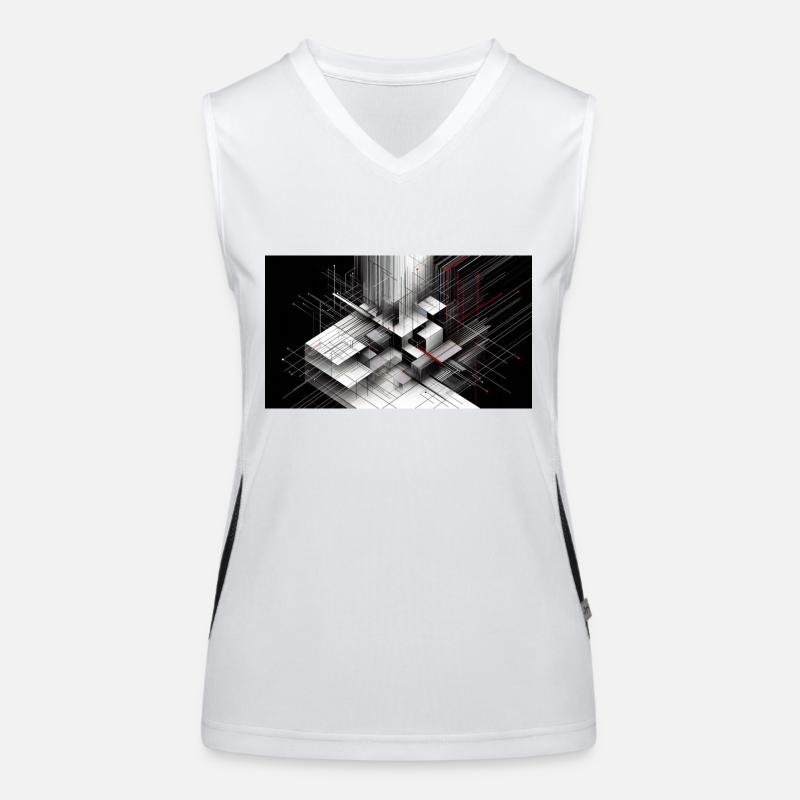 Abstract lines Women's Functional Contrast Tank Top