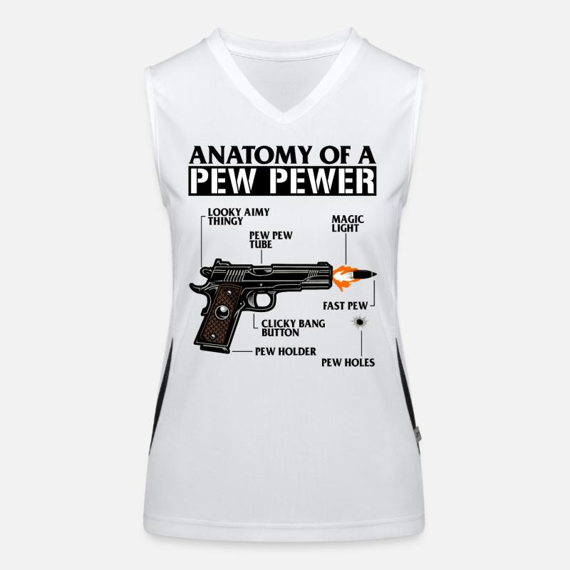 Graphique d’armes à feu Débardeur respirant contrasté Femme