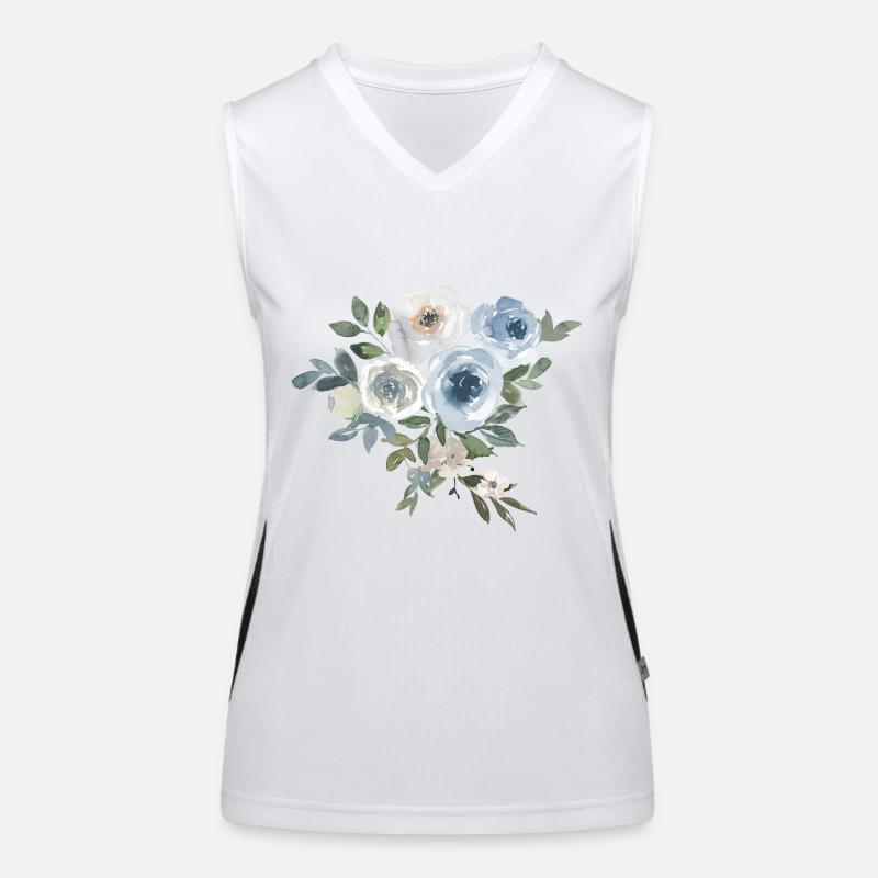 Fleurs Rose Aquarelle Aquarelle Débardeur respirant contrasté Femme