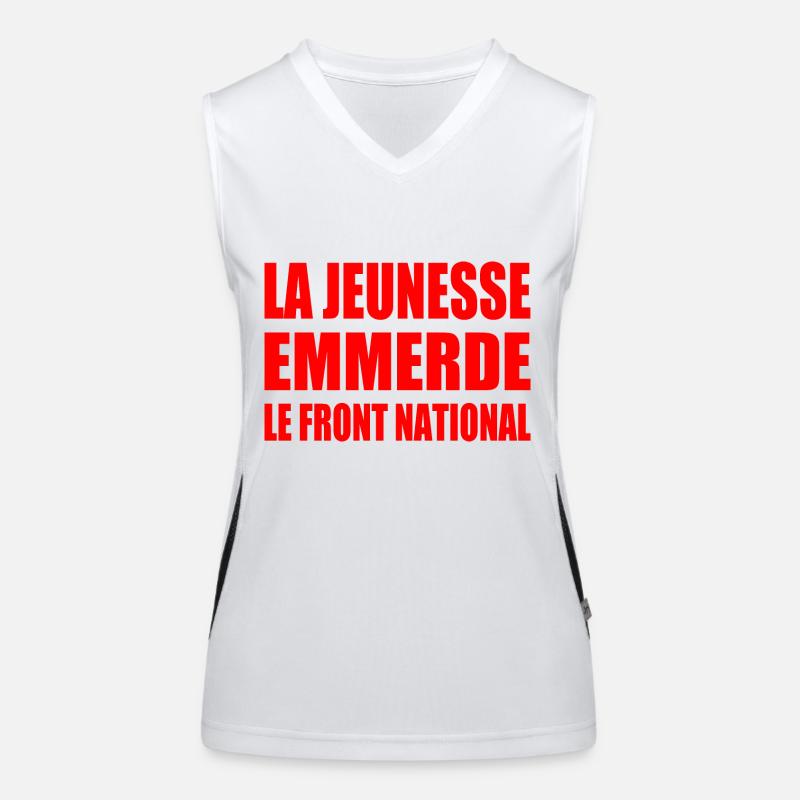 Scheiß auf die Front National Funktionelles Kontrast-Tank Top für Frauen