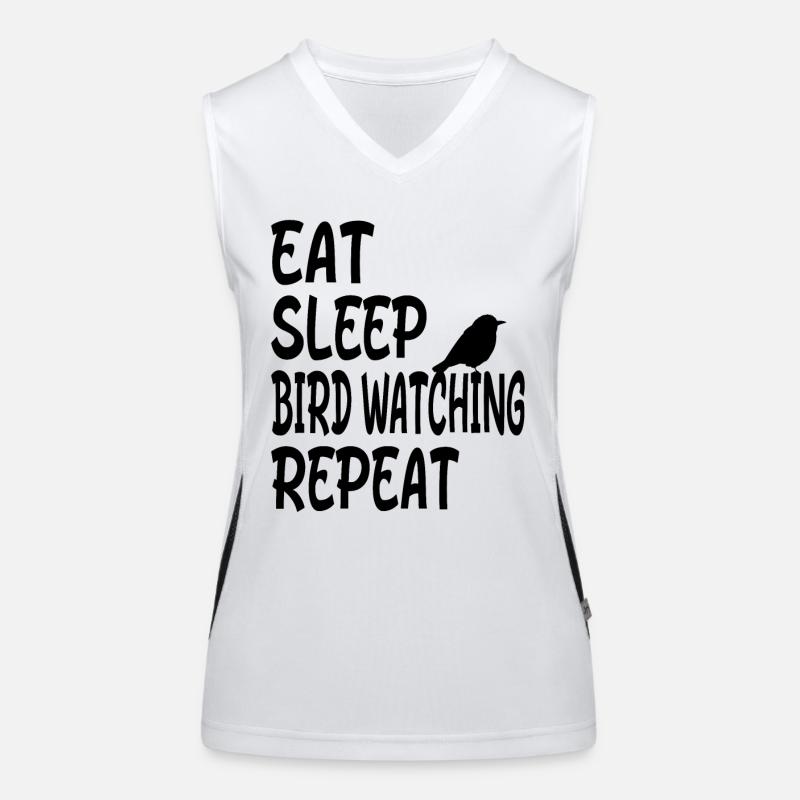 Eat Sleep Bird Watching Repeat - Birding Gift Women's Functional Contrast Tank Top