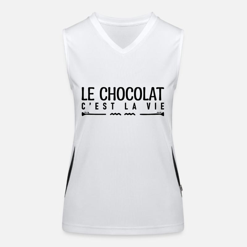 Le chocolat c'est la vie. j'aime le chocolat. Débardeur respirant contrasté Femme
