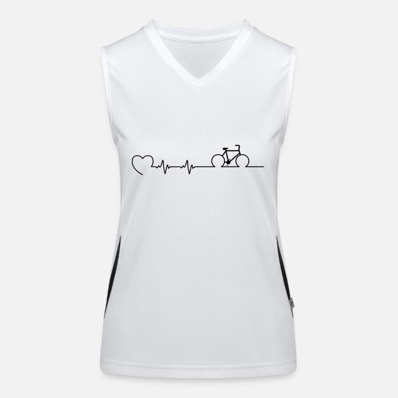 Fahrrad Herzschlag Funktionelles Kontrast-Tank Top für Frauen