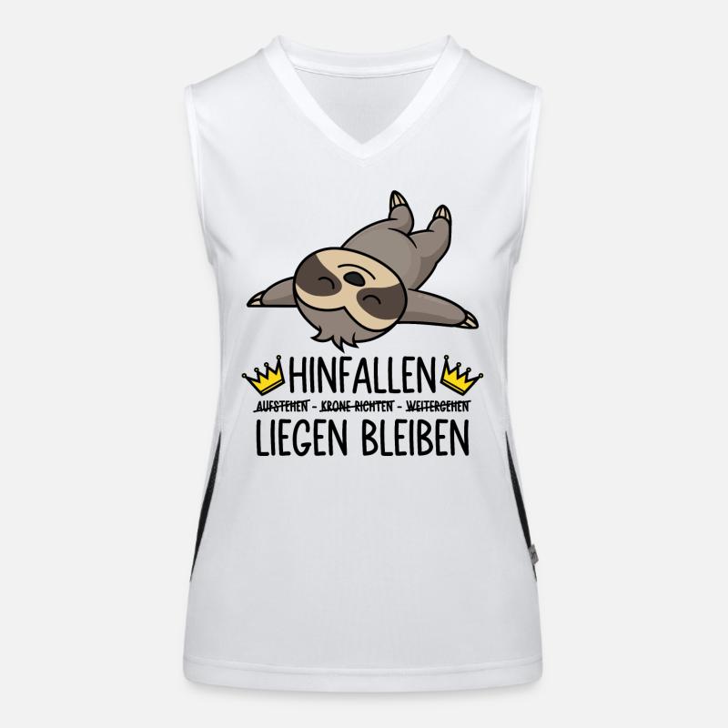 Hinfallen Liegen Bleiben - Faultier Funktionelles Kontrast-Tank Top für Frauen