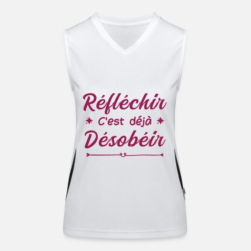 réfléchir c'est déjà désobéir Débardeur respirant contrasté Femme