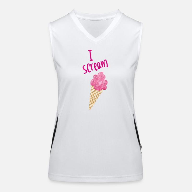 I scream Icecream Eiscreme Eis Fan coole Sprüche Women's Functional Contrast Tank Top
