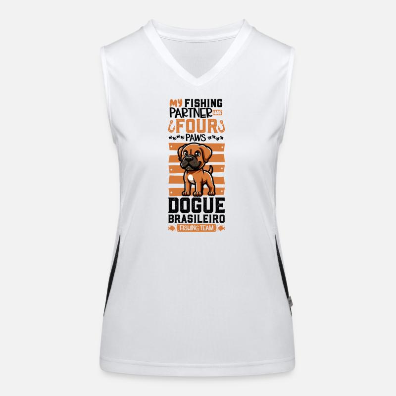 Pêche et Dogue Brasileiro Débardeur respirant contrasté Femme