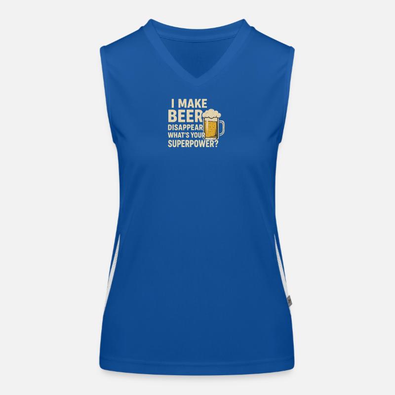 Bier verschwindet – deine Superkraft? Funktionelles Kontrast-Tank Top für Frauen