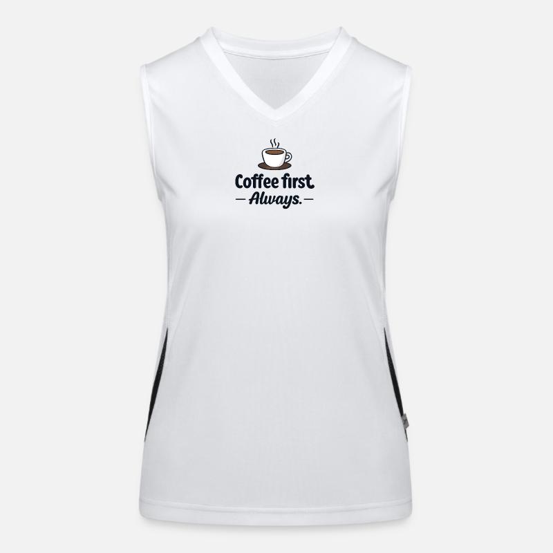 Coffee first Funktionelles Kontrast-Tank Top für Frauen
