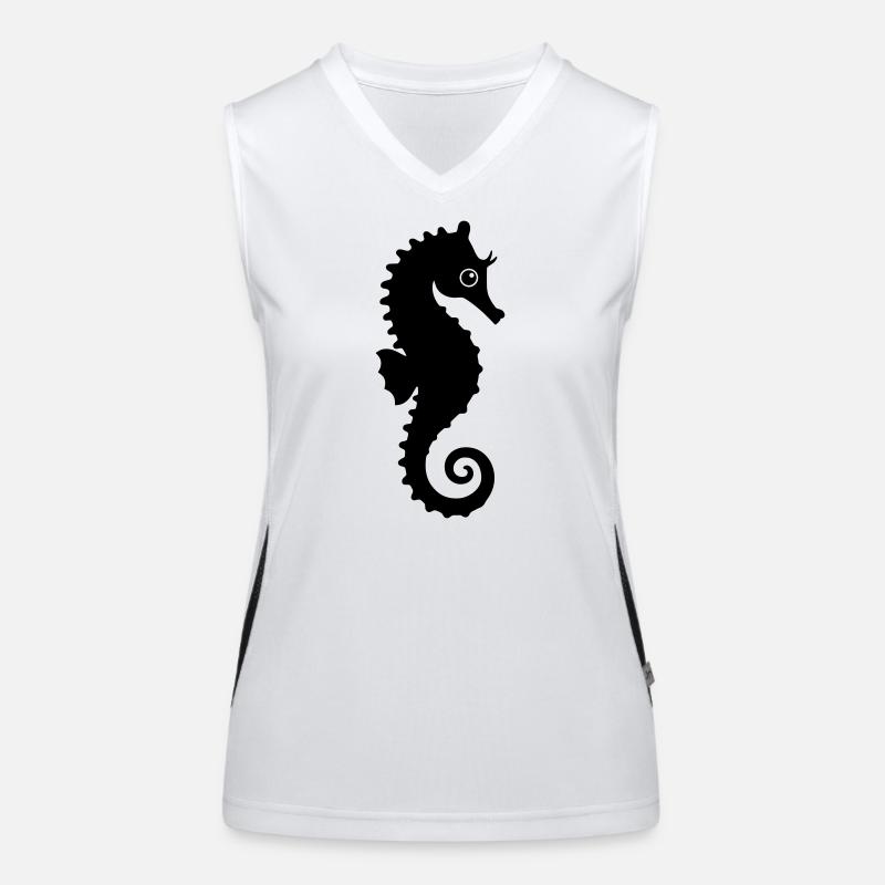 Süßes Seepferdchen Silhouette Funktionelles Kontrast-Tank Top für Frauen