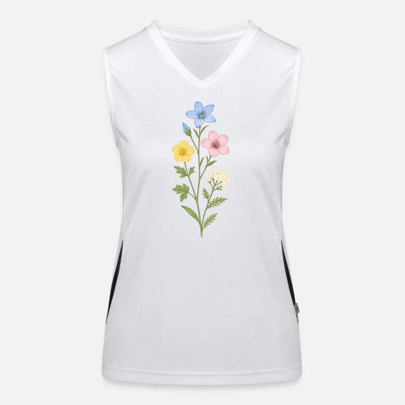 Trio aquarelle de fleurs sauvages Débardeur respirant contrasté Femme