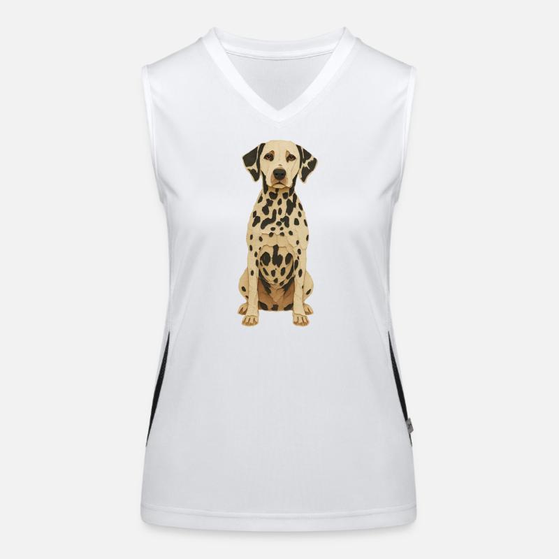 Dalmatiner Patch Art Tee Funktionelles Kontrast-Tank Top für Frauen