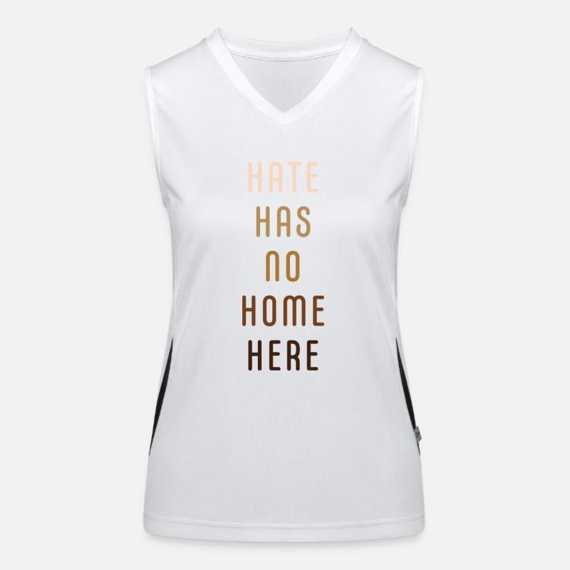 Hate has no home here Funktionelles Kontrast-Tank Top für Frauen