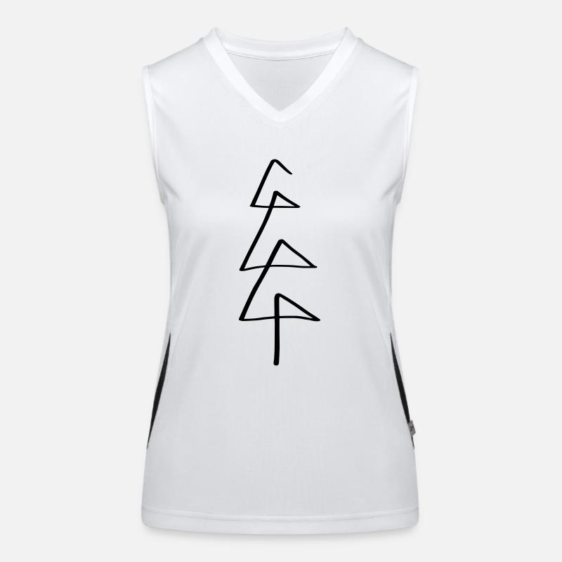 Tree Line Art - Minimalist Women's Functional Contrast Tank Top