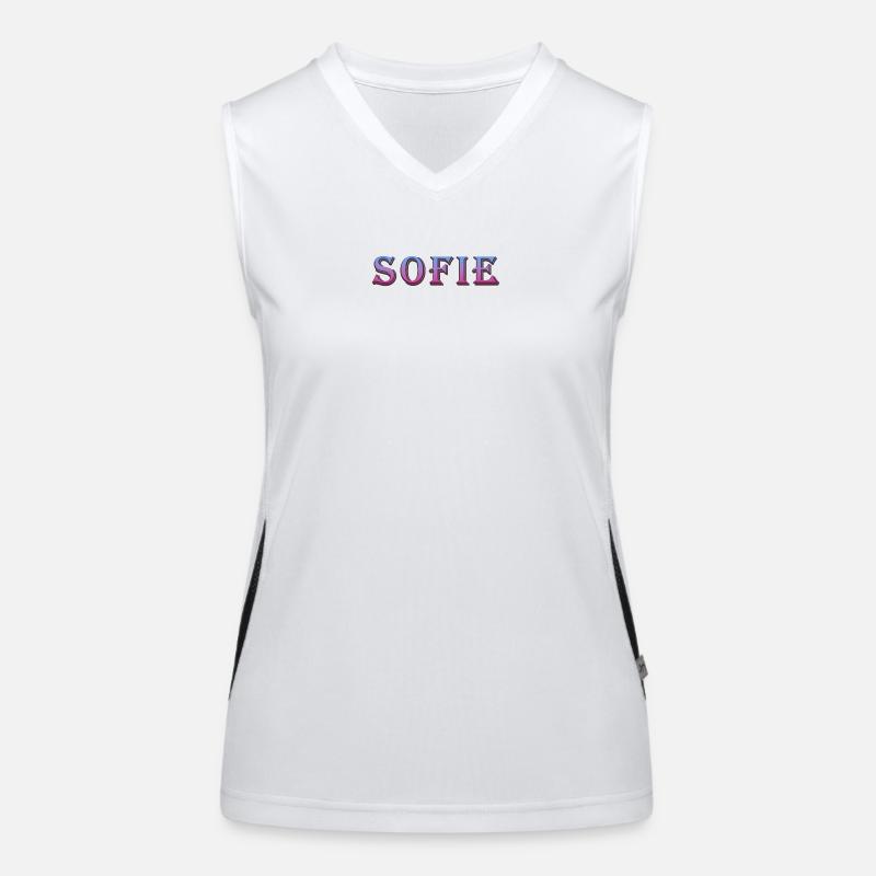 Farbenfroher 3D-Text mit Glitzereffekt Funktionelles Kontrast-Tank Top für Frauen