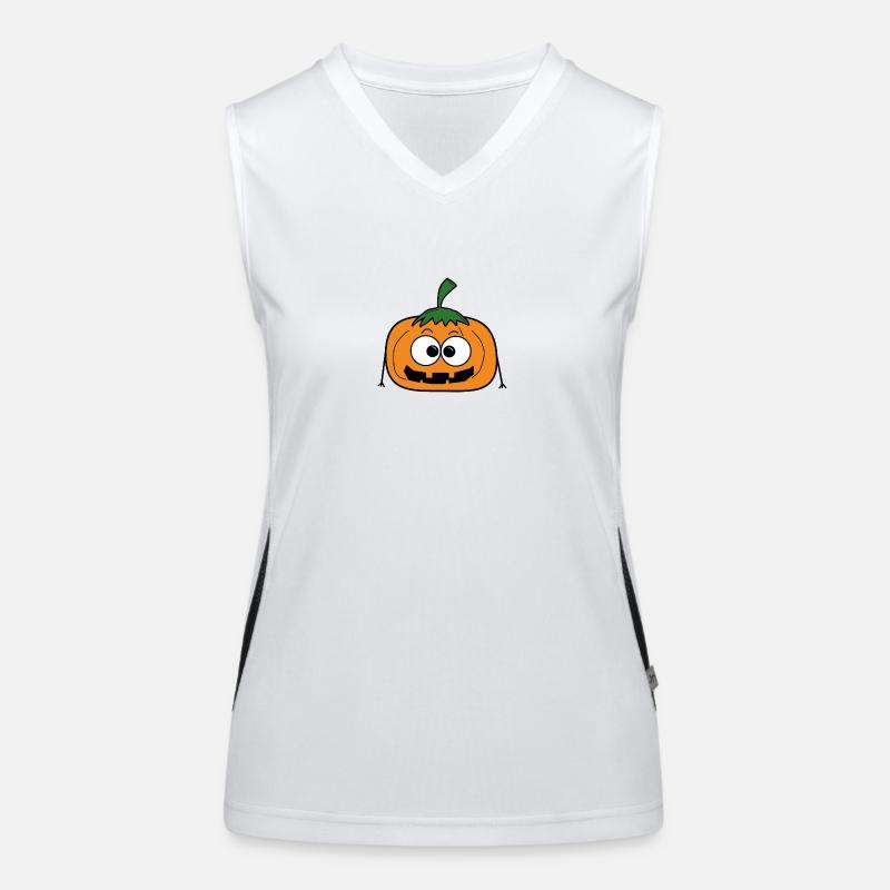 Pumpkin Halloween - Women's Functional Contrast Tank Top - white/black