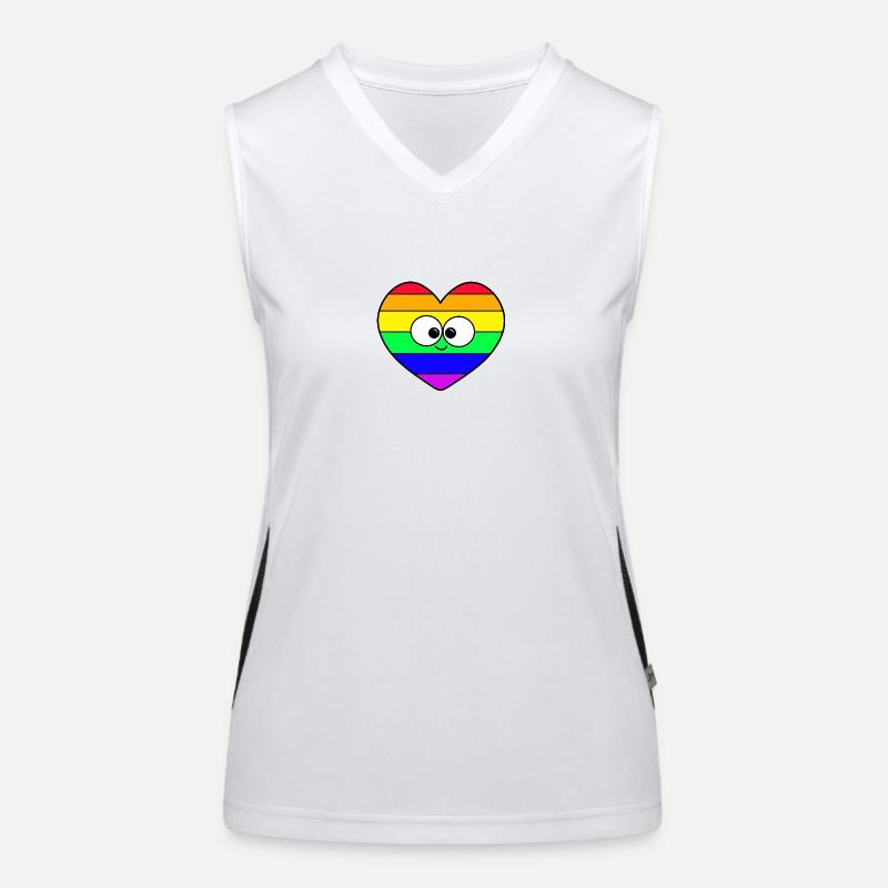 Regenbogen Herz Funktionelles Kontrast-Tank Top für Frauen
