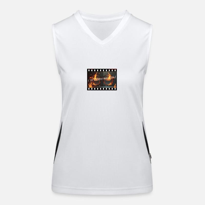 I'm looking fire - Women's Functional Contrast Tank Top - white/black