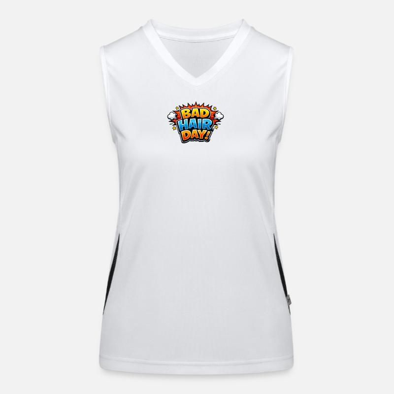 Bad Hair Day Comic Explosion Women's Functional Contrast Tank Top