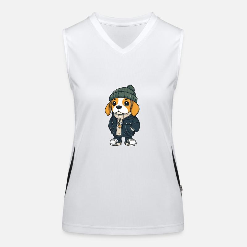 Beagle Hund Winter Funktionelles Kontrast-Tank Top für Frauen