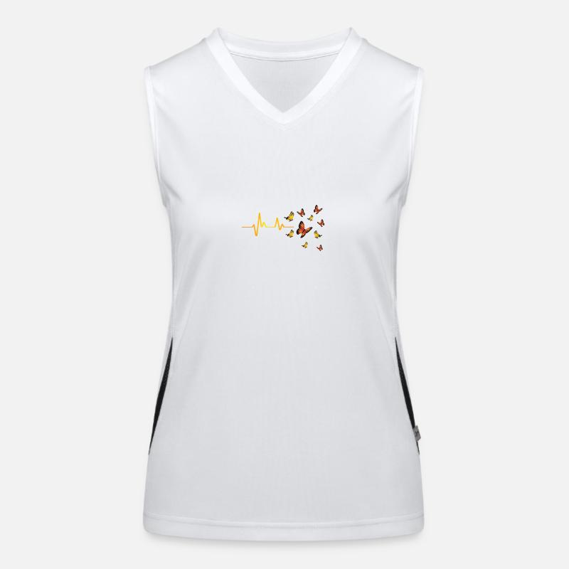 Drôle de papillon Heartbeat Design Papillon Débardeur respirant contrasté Femme