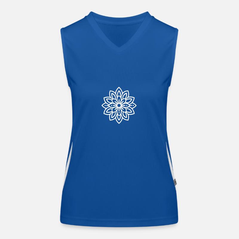 Icône de la fleur de mandala Débardeur respirant contrasté Femme