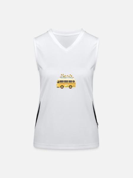 Charmante Bus Reise 5 - Funktionelles Kontrast-Tank Top für Frauen - Weiß/Schwarz - Vorne