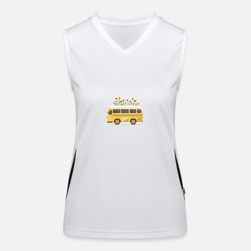 Charmante Bus Reise 5 Funktionelles Kontrast-Tank Top für Frauen