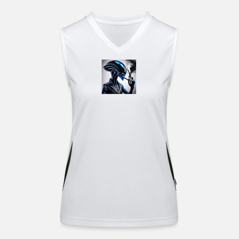 Blauer Droid Dampfer Vibe Funktionelles Kontrast-Tank Top für Frauen
