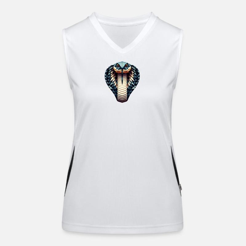 A king cobra in polygon style Women's Functional Contrast Tank Top