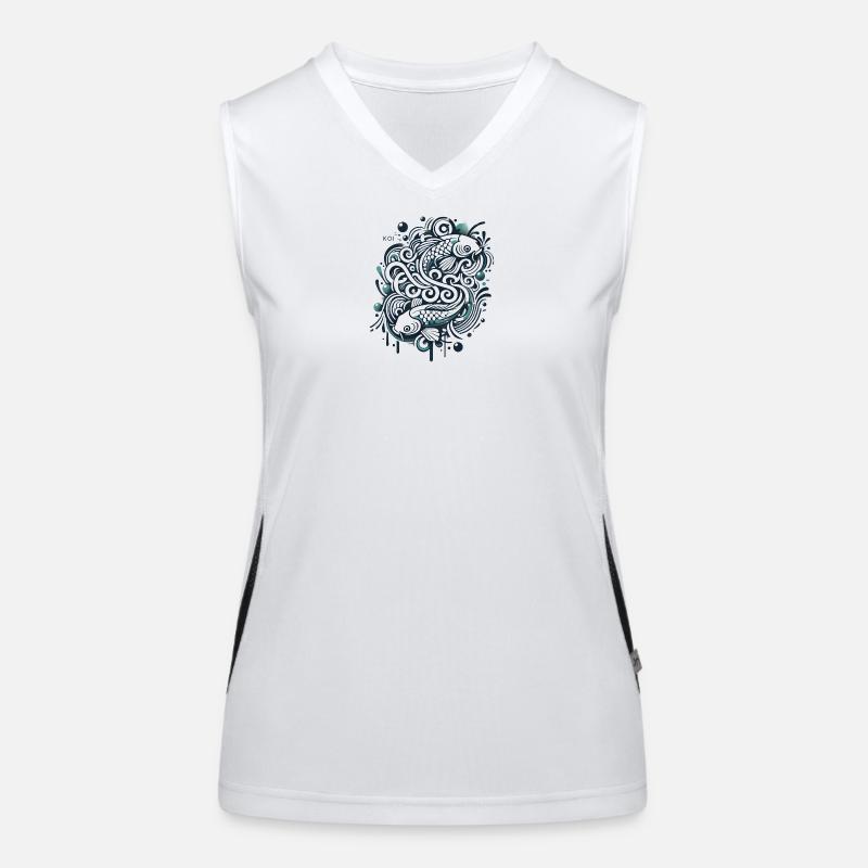 Ästhetischer Fisch mit Wassermustern Funktionelles Kontrast-Tank Top für Frauen