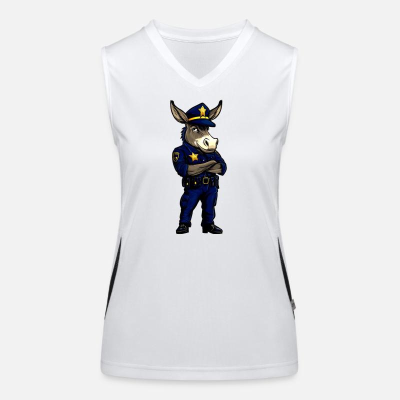 Polizei Esel Funktionelles Kontrast-Tank Top für Frauen