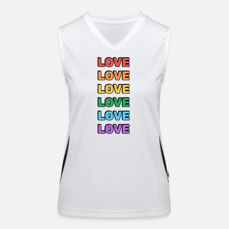 Regenbogen Liebe Wort Muster Funktionelles Kontrast-Tank Top für Frauen