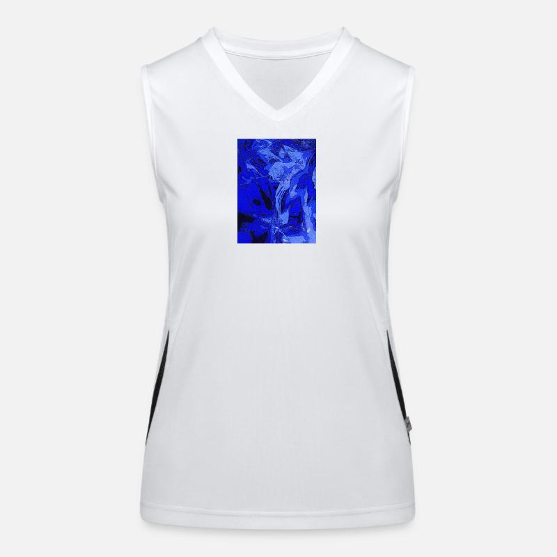 Abstraction bleue Débardeur respirant contrasté Femme