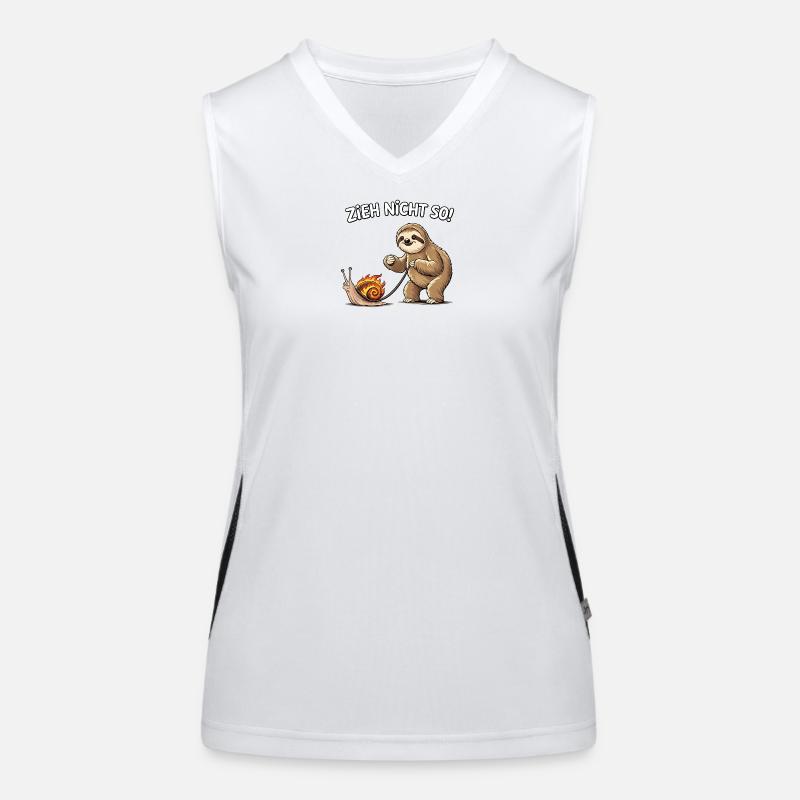 Lazy buddy pulls snail Women's Functional Contrast Tank Top