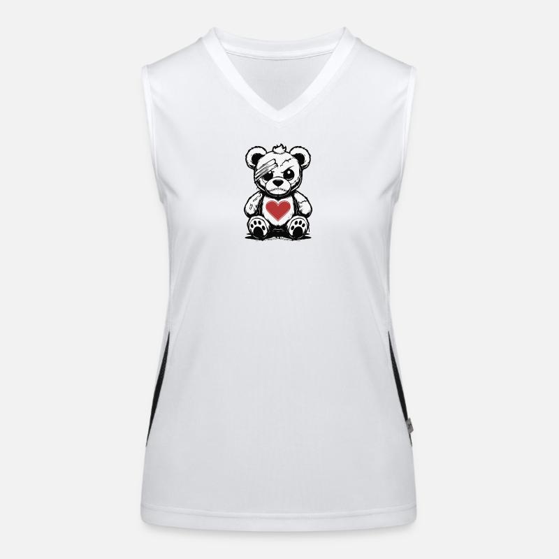 Grumpy Teddy with a good Heart Funktionelles Kontrast-Tank Top für Frauen