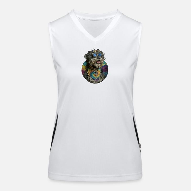 Hippie Hund Funktionelles Kontrast-Tank Top für Frauen