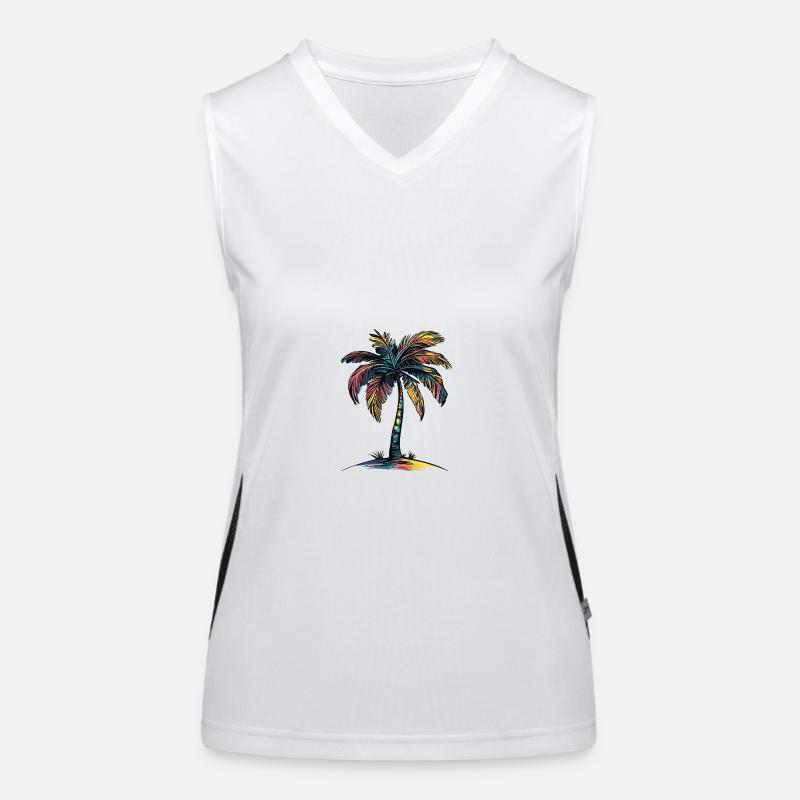 Palme Strand Funktionelles Kontrast-Tank Top für Frauen
