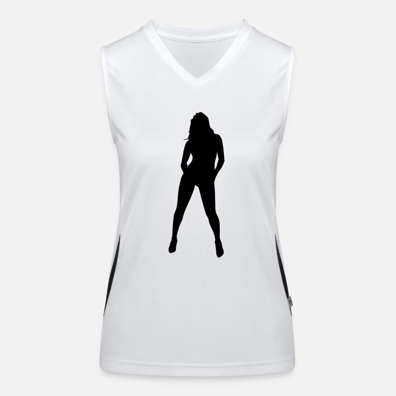 Frau Körper Silhouette Vektor-Design Funktionelles Kontrast-Tank Top für Frauen