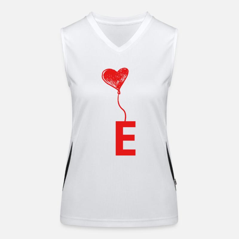 Buchstabe e Herz Funktionelles Kontrast-Tank Top für Frauen