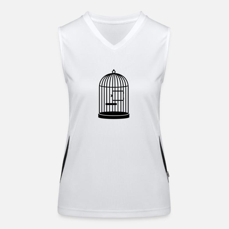 Leerer Käfig / empty cage (closed, 1c) Women's Functional Contrast Tank Top