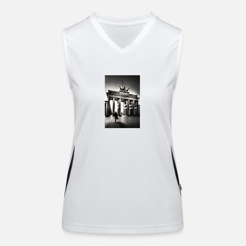 Berlin black White Funktionelles Kontrast-Tank Top für Frauen