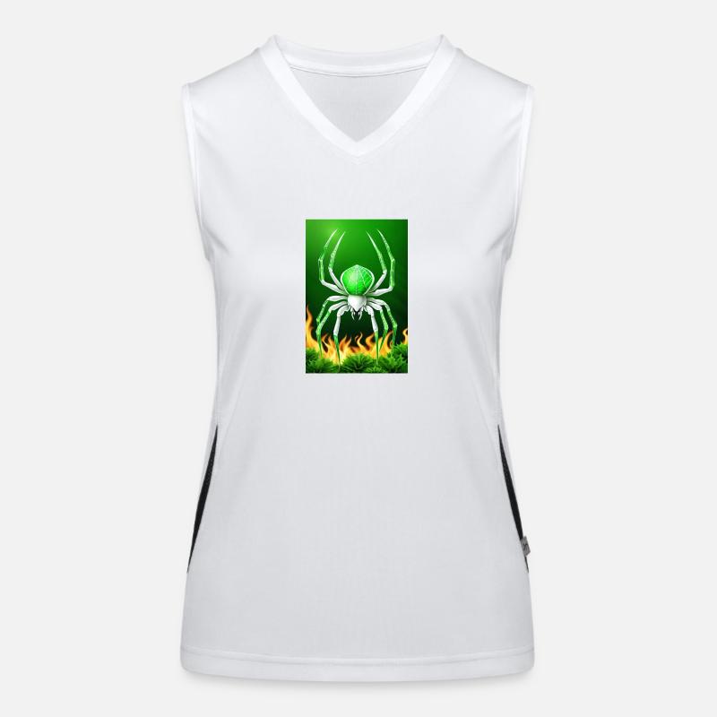White Animals Green Spider Funktionelles Kontrast-Tank Top für Frauen