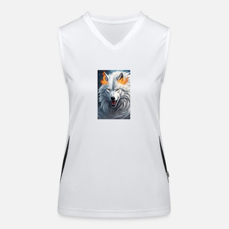 White Animal Wolf Funktionelles Kontrast-Tank Top für Frauen