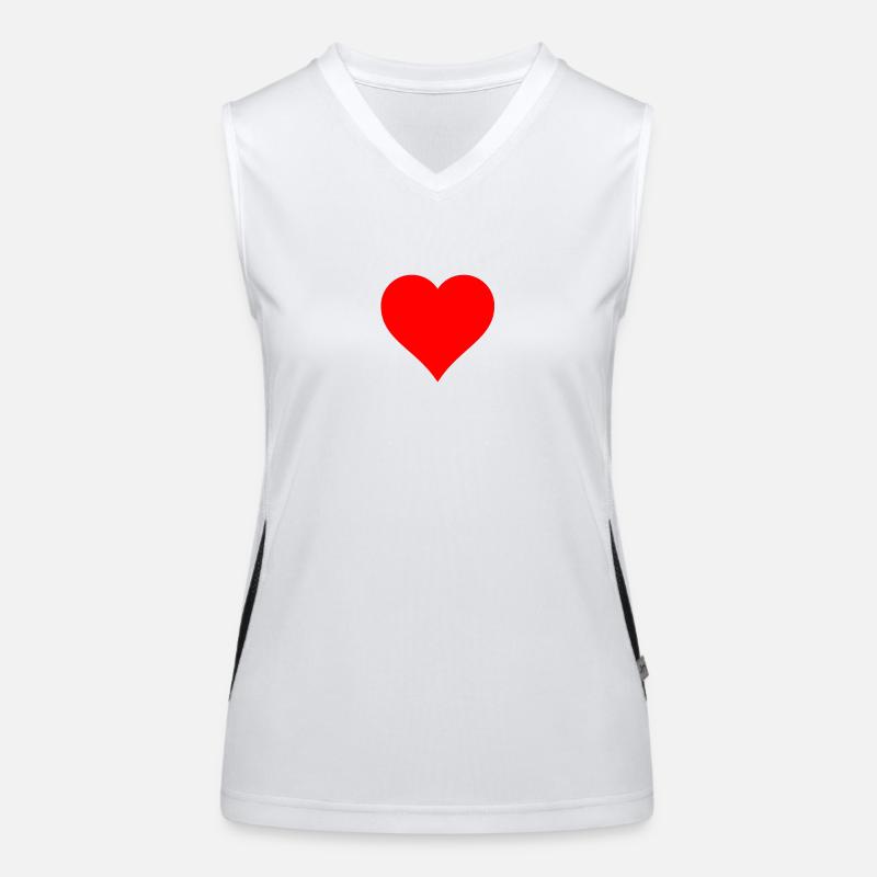 Rotes Herz Funktionelles Kontrast-Tank Top für Frauen