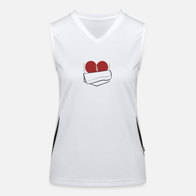 Herz in Tasche Funktionelles Kontrast-Tank Top für Frauen