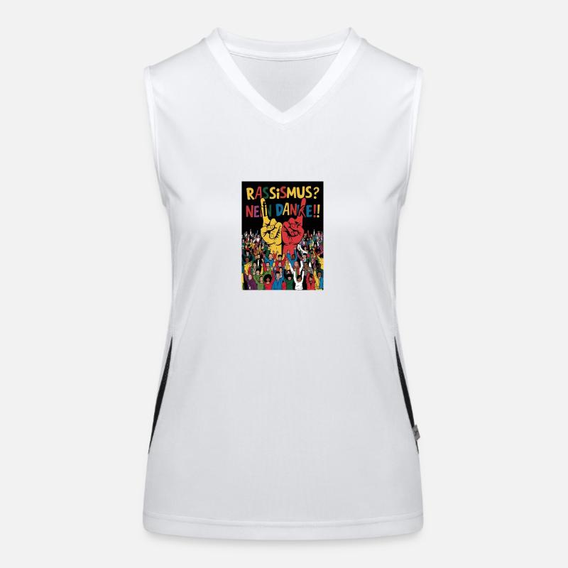 Rassismus? Nein danke! Funktionelles Kontrast-Tank Top für Frauen