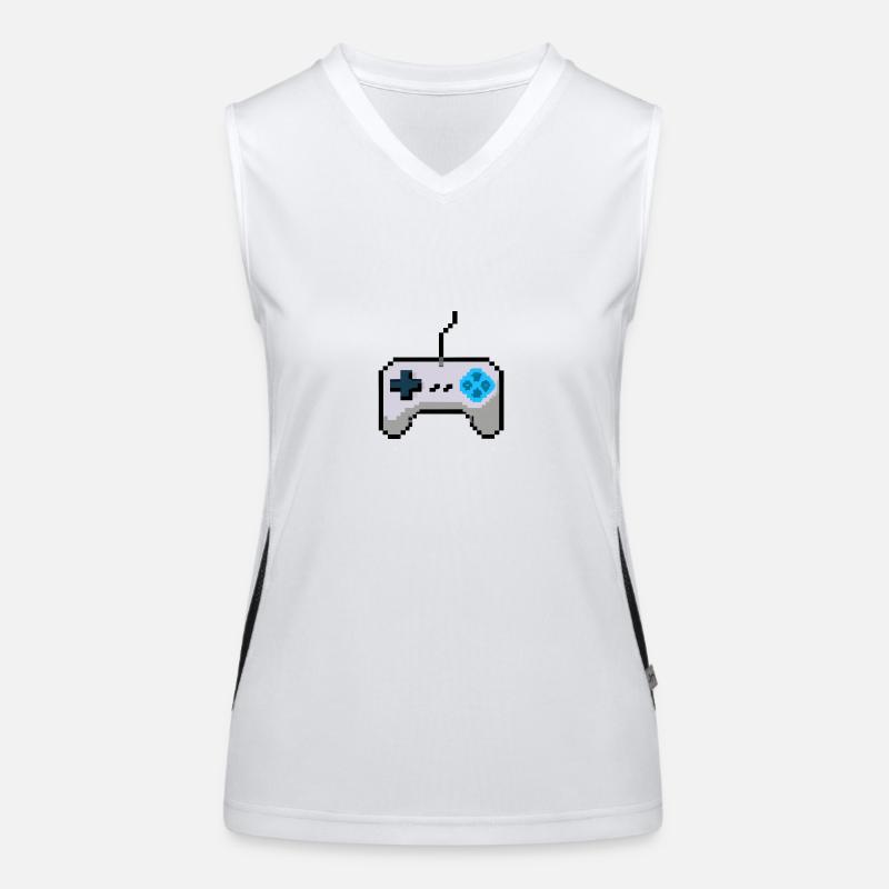Pixelart Gamecontroller Funktionelles Kontrast-Tank Top für Frauen